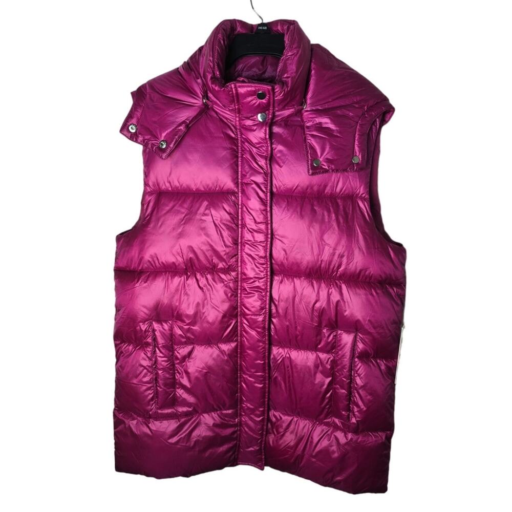 Kensie NWT‎ Puffer Vest Size Medium Fuscha Pink